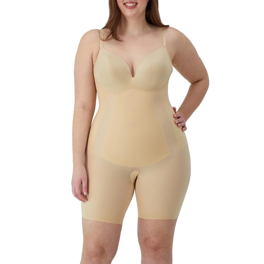 Maidenform All-in-one Transparent Shapewear with Built-in Bra XL 16-18 NWT